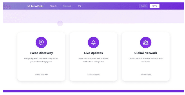TechyVents Project Interface Render Layout A